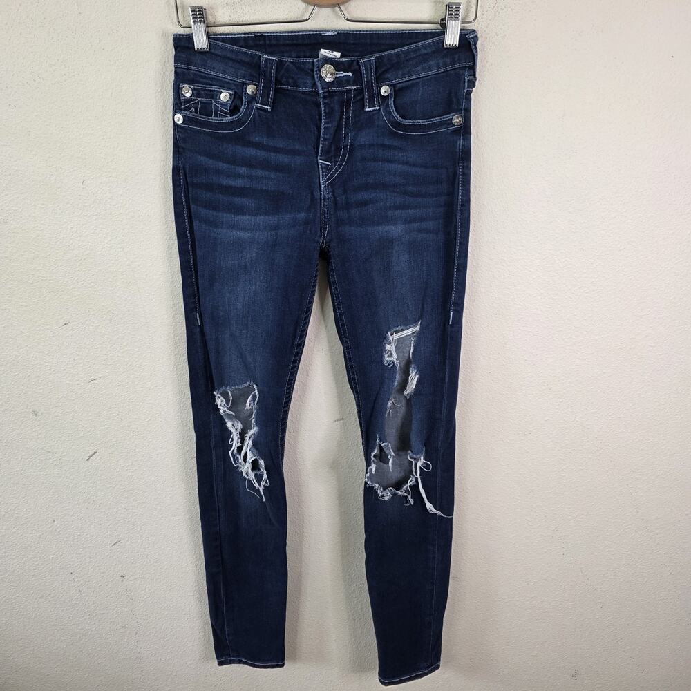 True Religion Super Skinny Women's Distressed Jeans Size 29 Stretch